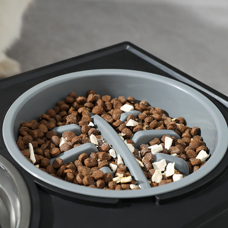 Adjustable Elevated Dog Bowl – Slow Feeder with Anti-Choke Design