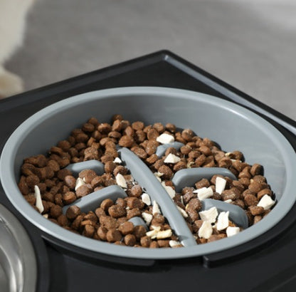 Adjustable Elevated Dog Bowl – Slow Feeder with Anti-Choke Design