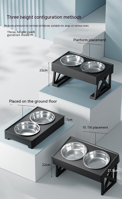 Adjustable Elevated Dog Bowl – Slow Feeder with Anti-Choke Design