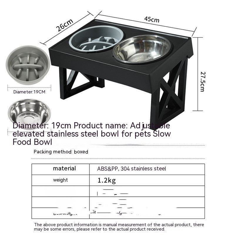 Adjustable Elevated Dog Bowl – Slow Feeder with Anti-Choke Design