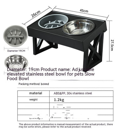 Adjustable Elevated Dog Bowl – Slow Feeder with Anti-Choke Design